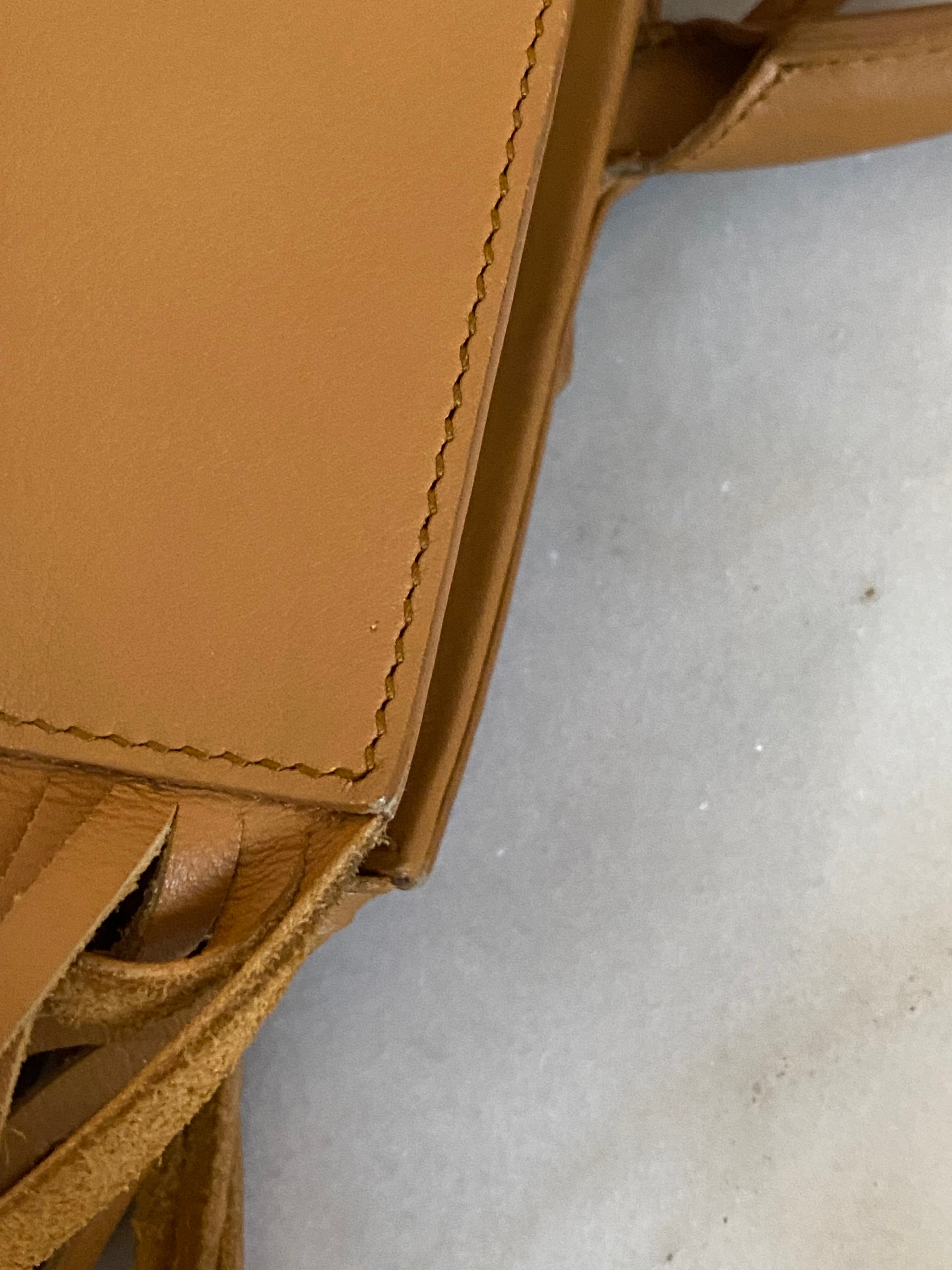 YSL Brown Fringe Rive Gauche Cabas Bag