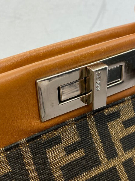 Fendi Tobacco FF Peekaboo Medium Bag-handbag-Fendi-The Closet Egypt