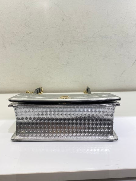 Christian Dior Metallic Silver Diorama Small Bag