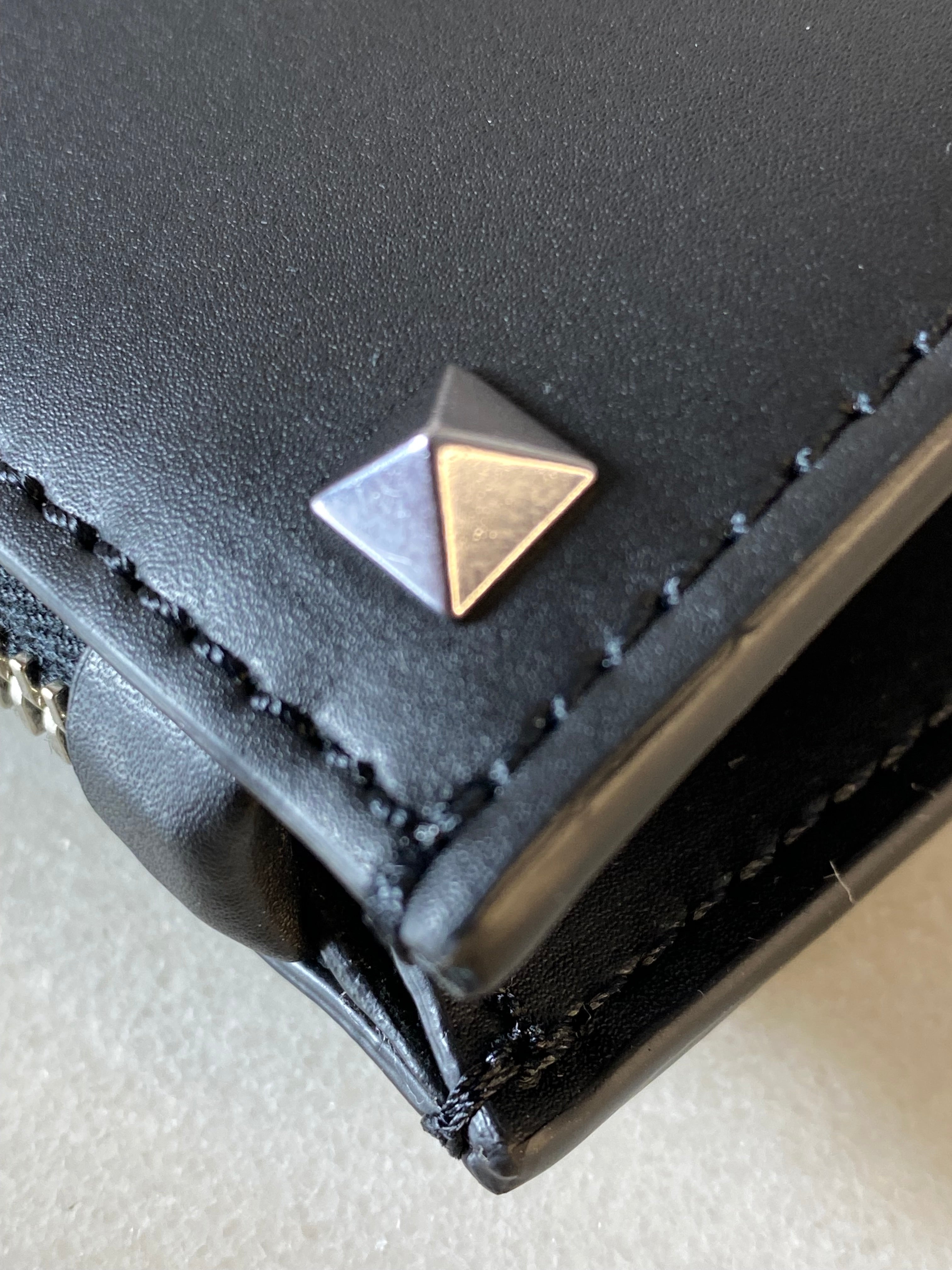 Valentino Black VLTN Studded Zip Pouch