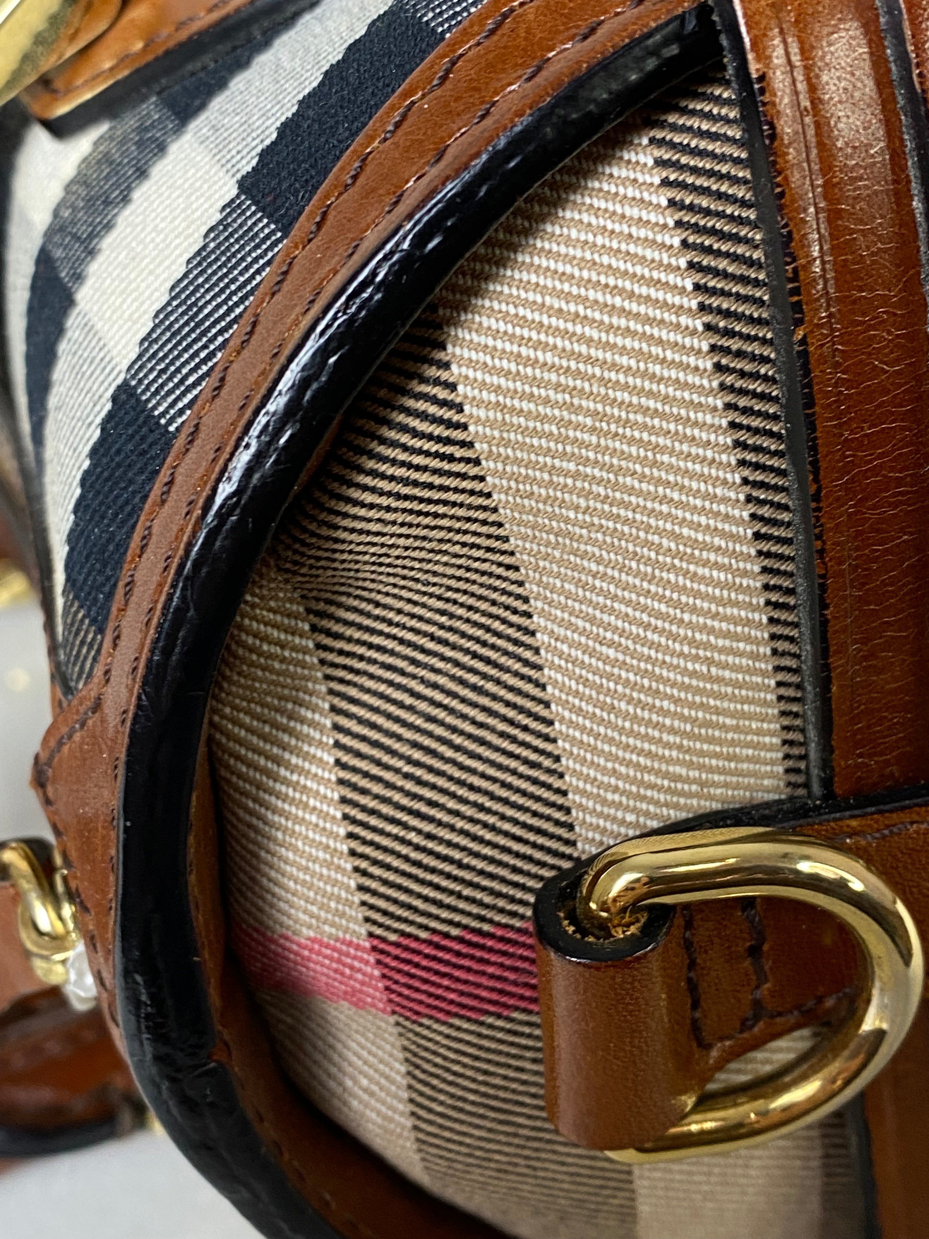 Burberry Brown Bridle House Check Bowling Tote Bag-handbag-Burberry-The Closet Egypt