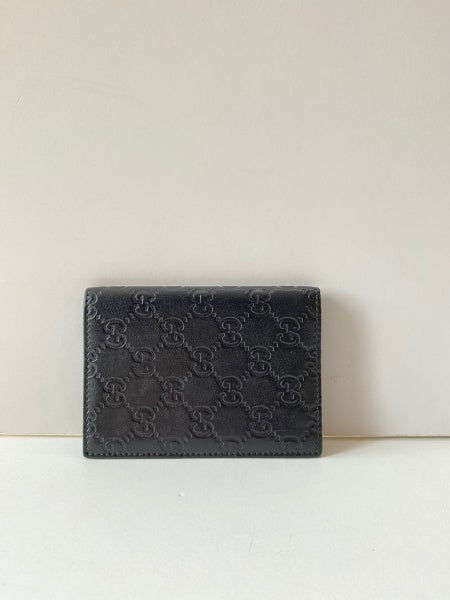 Gucci Black GG Print Passport Cover