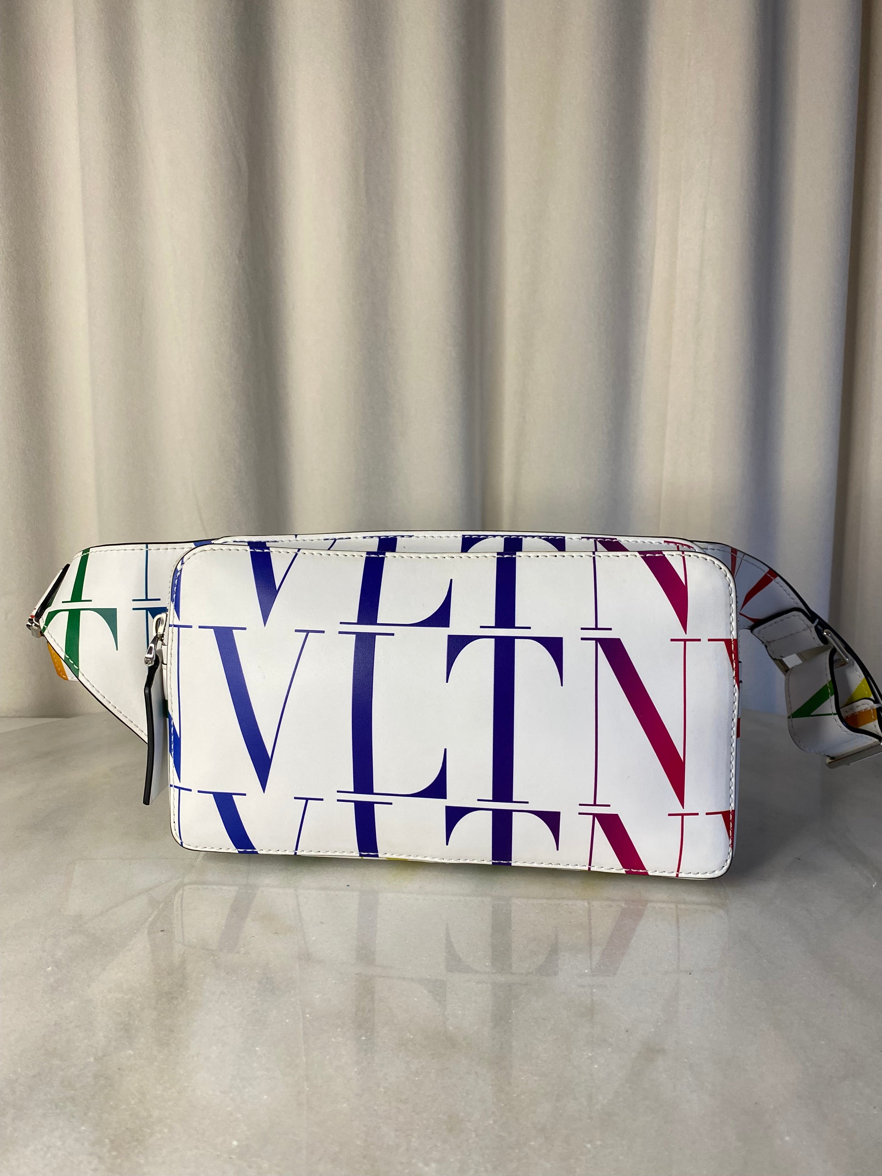 VAlentino White Multicolor VLTN Waist Bag-Waist Bag-Valentino-The Closet Egypt