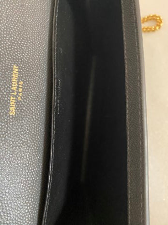 YSl Grey Uptown WOC W/ Card Holder-Wallet Chain-YSL-The Closet Egypt