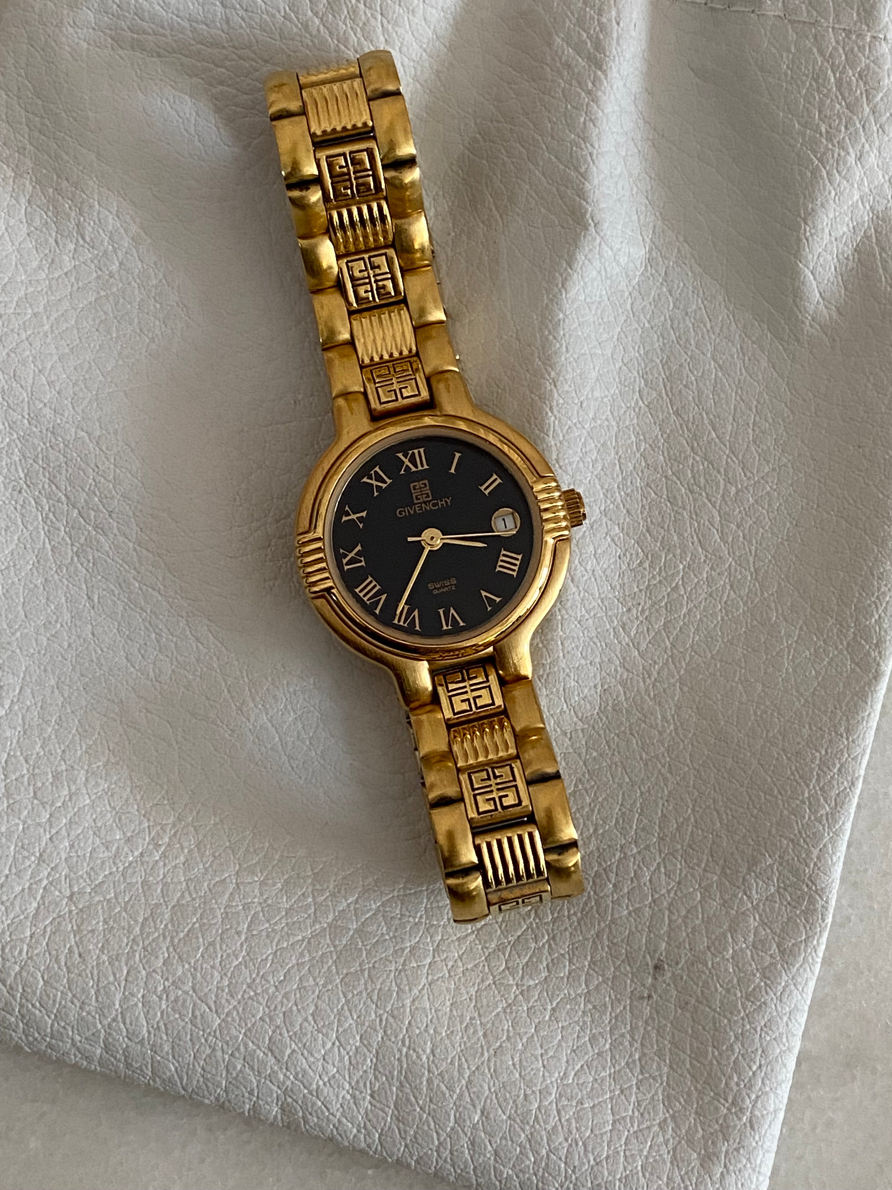 Givenchy Gold Round Face Logo Bezel Watch-Watch-Givenchy-The Closet Egypt