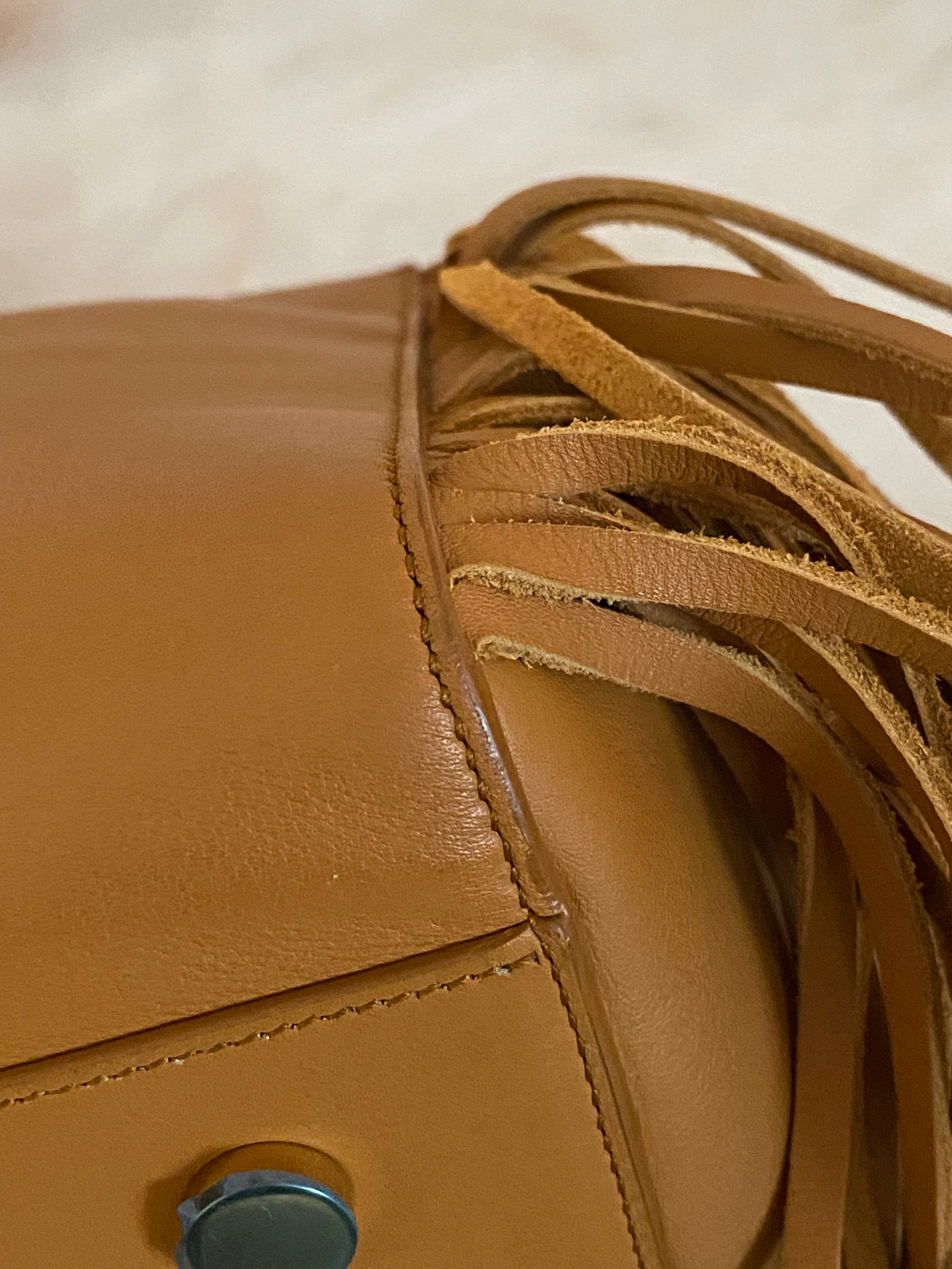YSL Brown Fringe Rive Gauche Cabas Bag