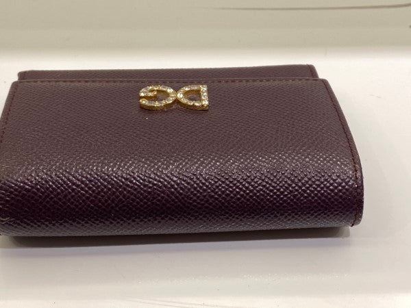 Dolce & Gabbana Burgundy Dauphine Crystal Small Wallet-wallet-Dolce & Gabbana-The Closet Egypt