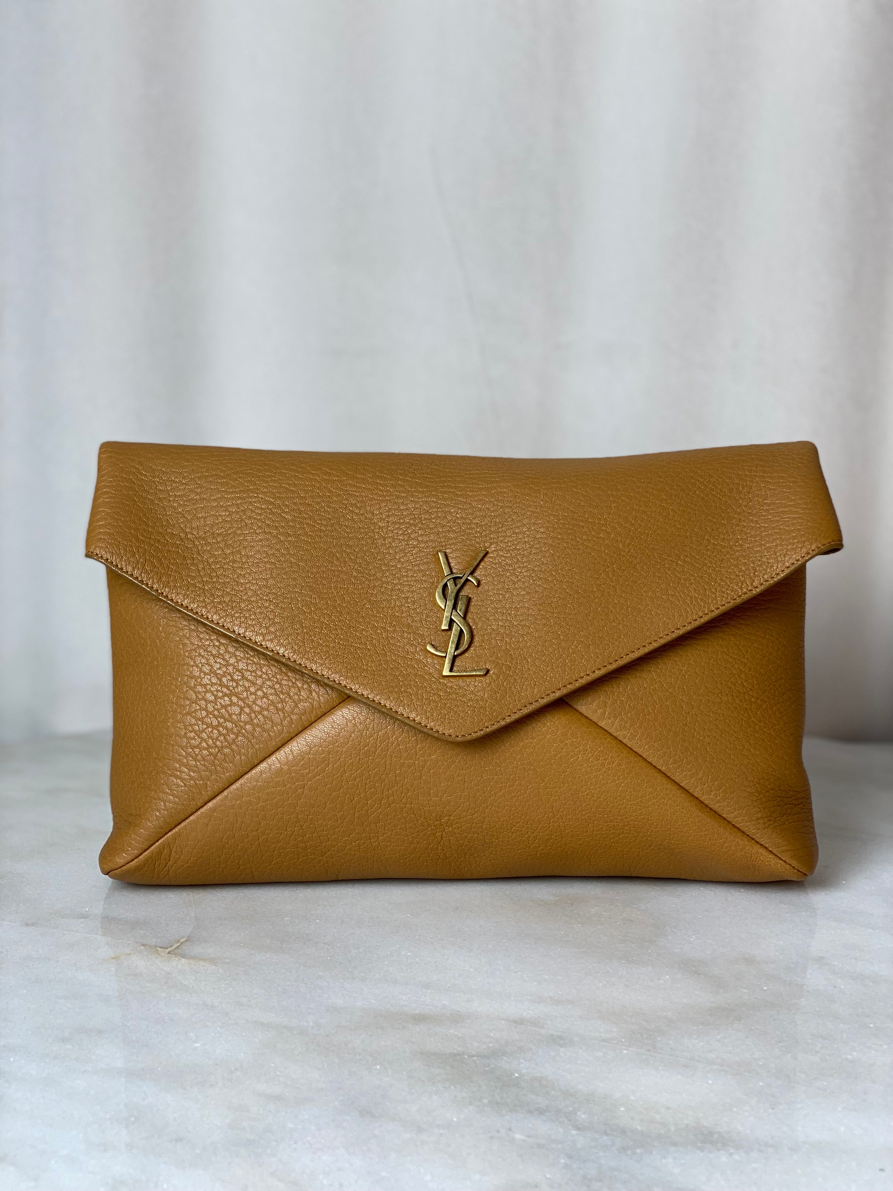 YSL Beige Cassandre Envelope Large Clutch-Clutch-YSL-The Closet Egypt