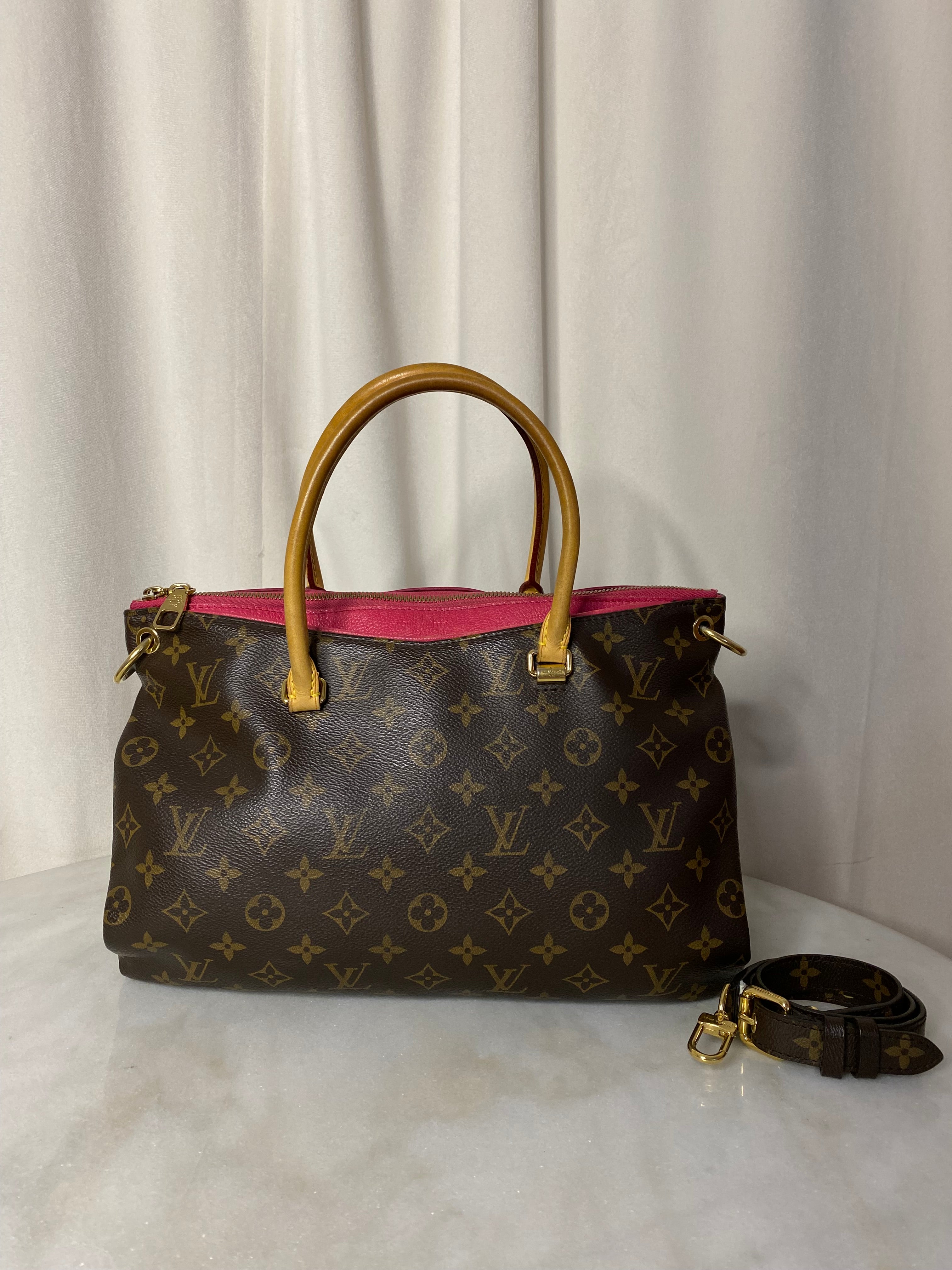 Louis Vuitton Monogram Red Pallas 2 Way Tote Bag W/ Strap-handbag-Louis Vuitton-The Closet Egypt