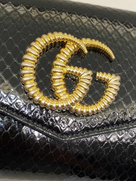 Gucci Black Snakeskin GG Broadway Clutch-Clutch-Gucci-The Closet Egypt