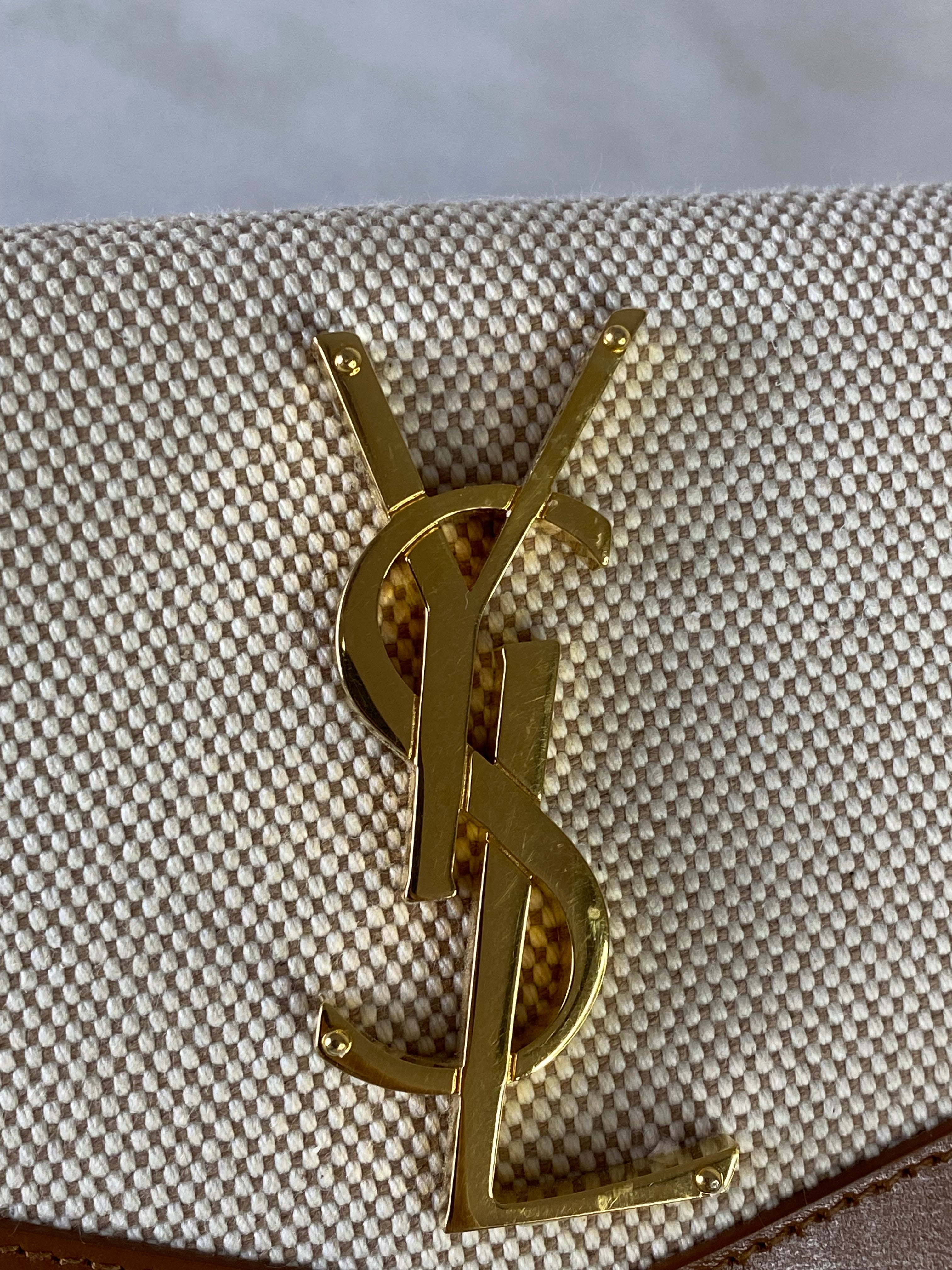 YSL Bicolor Uptown Flap Pouch-Pouch-YSL-The Closet Egypt