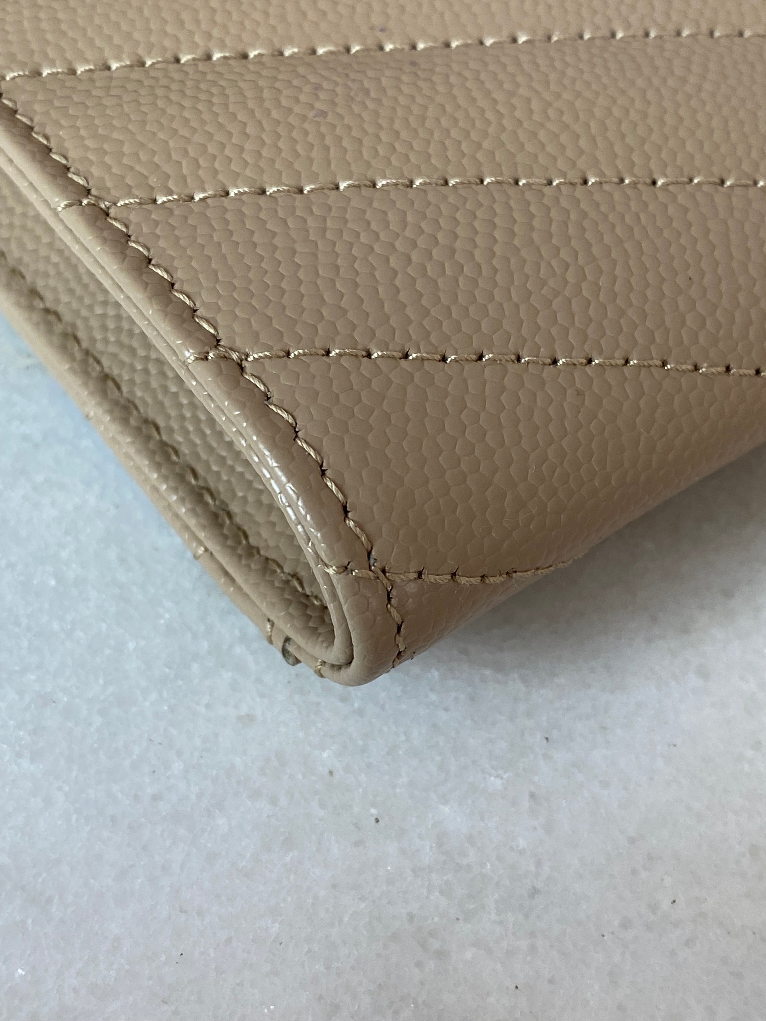 YSL Beige Cassandre Small Flap Pouch W/ Holder-Pouch-YSL-The Closet Egypt