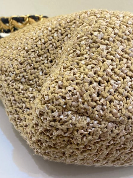 Chanel Bicolor Coco Country Seagrass Camellia Large Bag-handbag-Chanel-The Closet Egypt