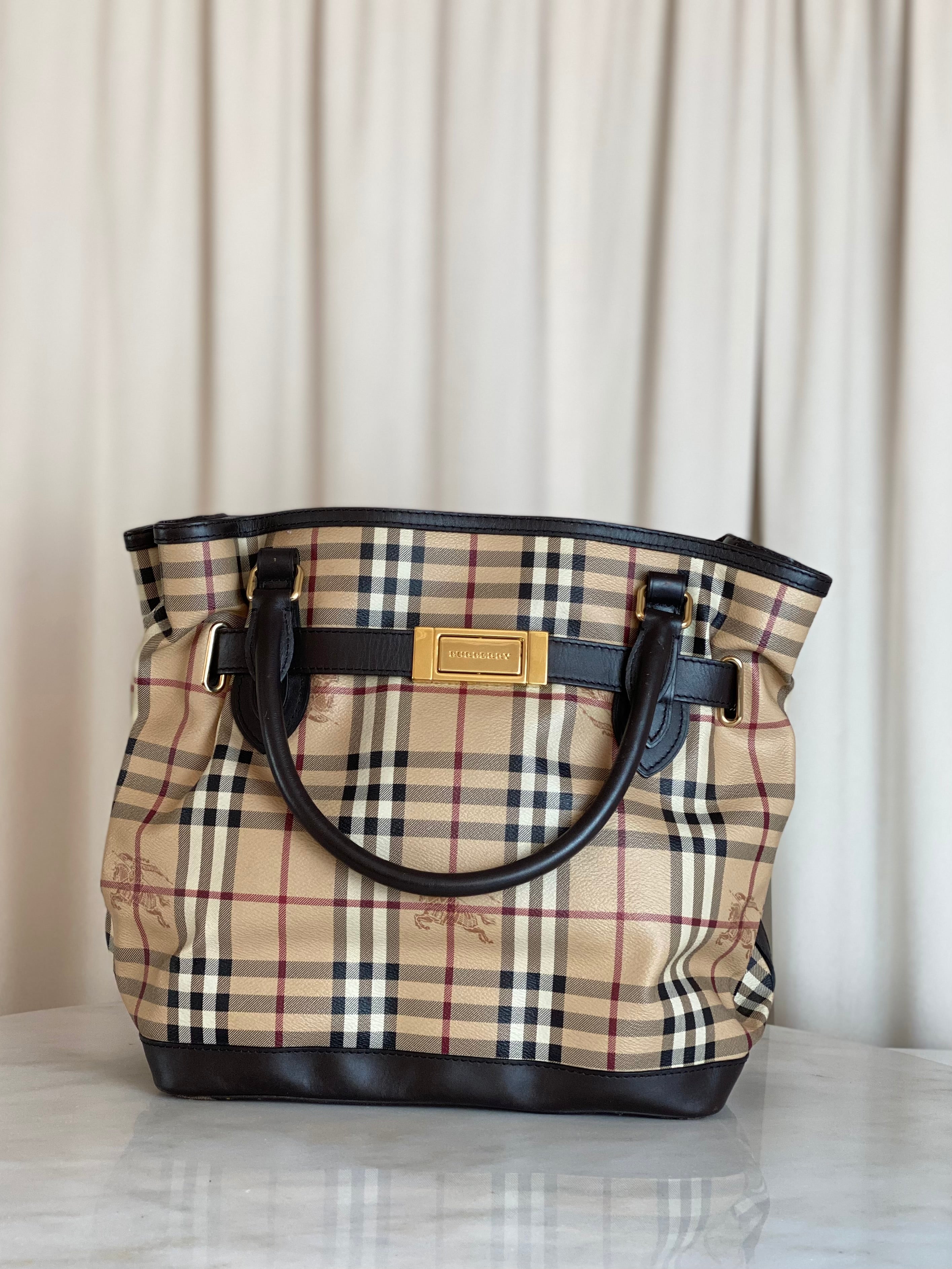 Burberry Bicolor Haymarket Golderton Shoulder Bag-handbag-Burberry-The Closet Egypt