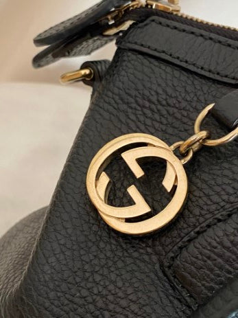Gucci Black Tote Charm Dome Satchel Bag-handbag-Gucci-The Closet Egypt