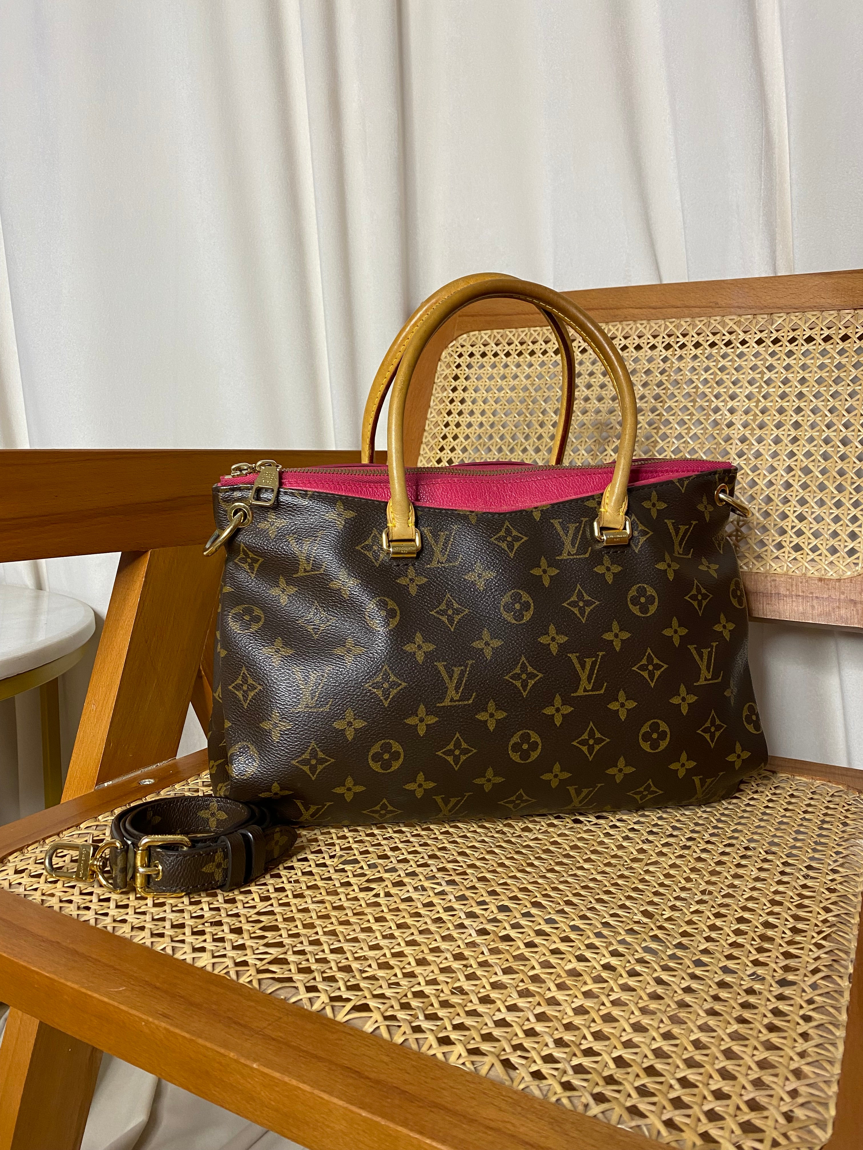 Louis Vuitton Monogram Red Pallas 2 Way Tote Bag W/ Strap-handbag-Louis Vuitton-The Closet Egypt