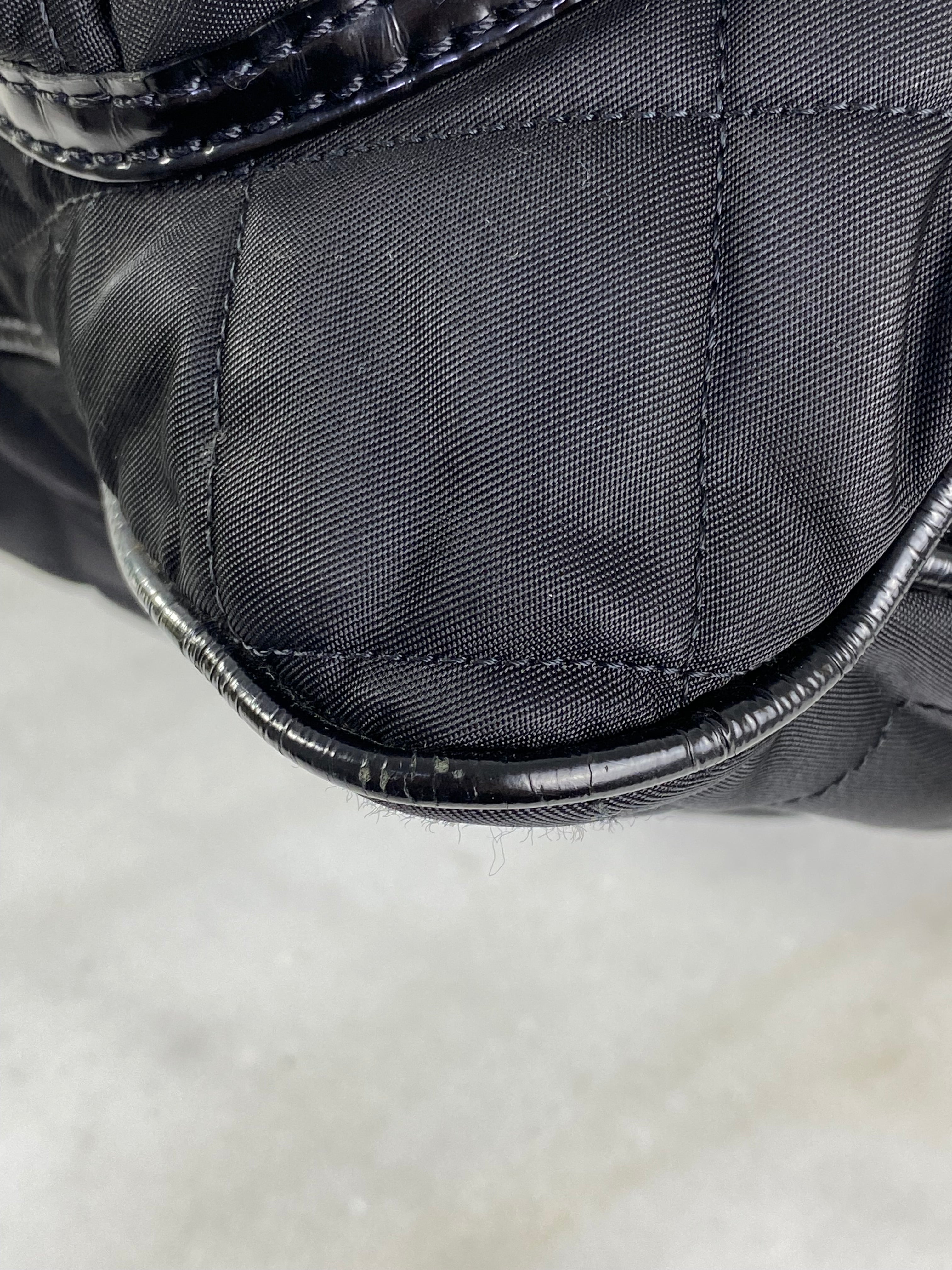 Burberry Black Nylon Vernis Bromley Ad Hobo Bag