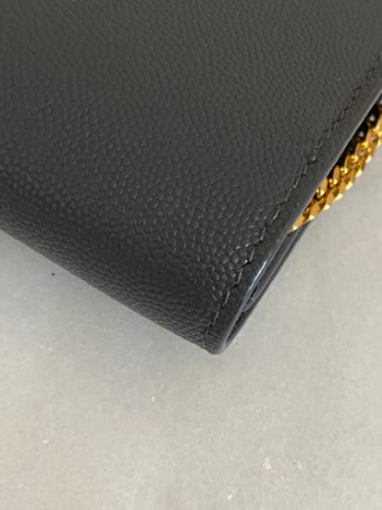 YSl Grey Uptown WOC W/ Card Holder-Wallet Chain-YSL-The Closet Egypt