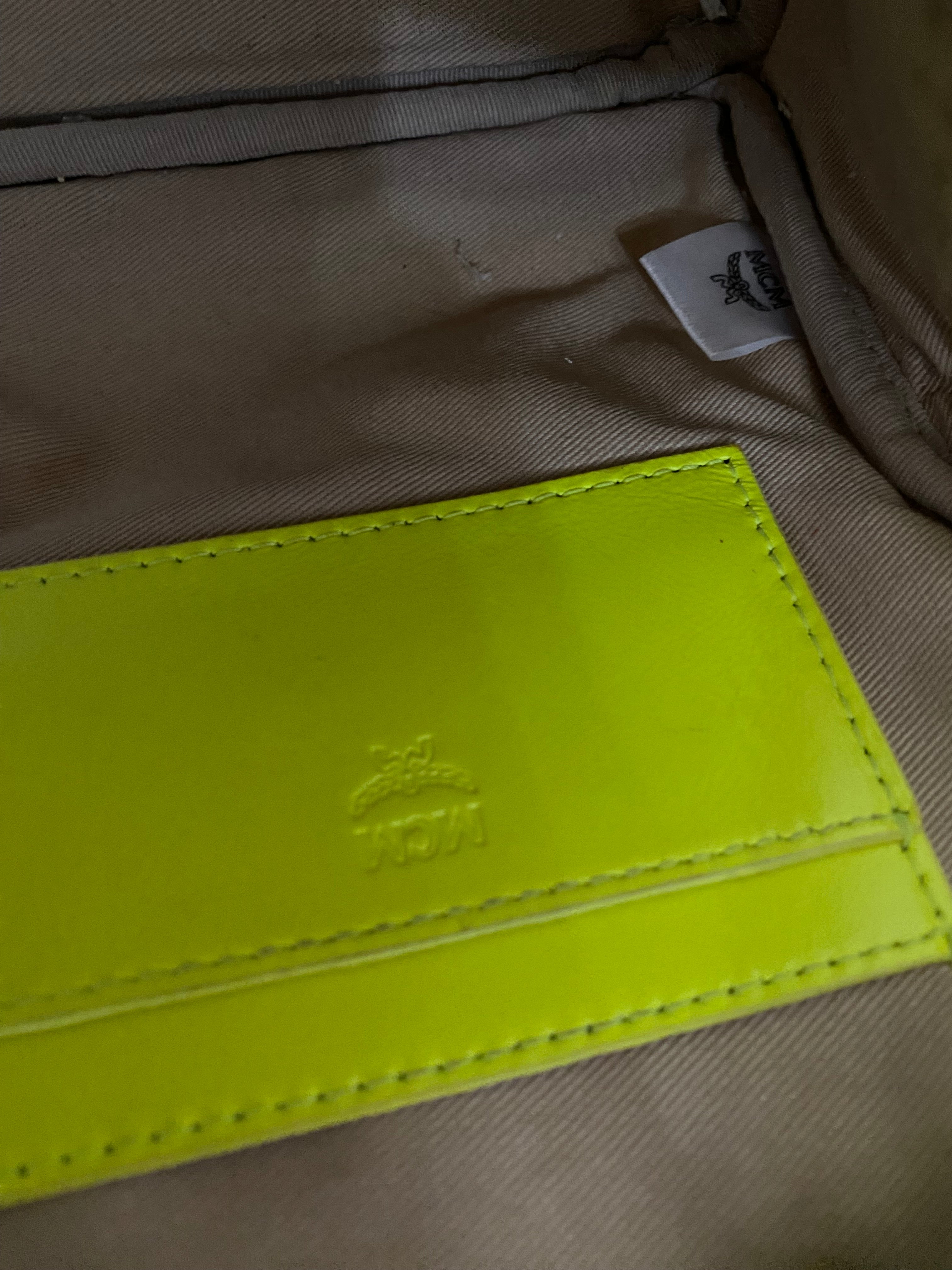 MCM Green Lemon Backpack and Crossbody Bag-Backpack-MCM-The Closet Egypt