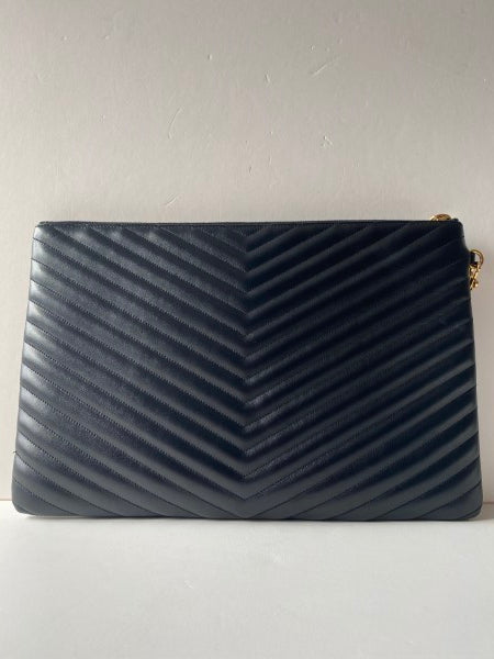 YSL Black Monogram Cassandre Classic Clutch-Clutch-YSL-The Closet Egypt