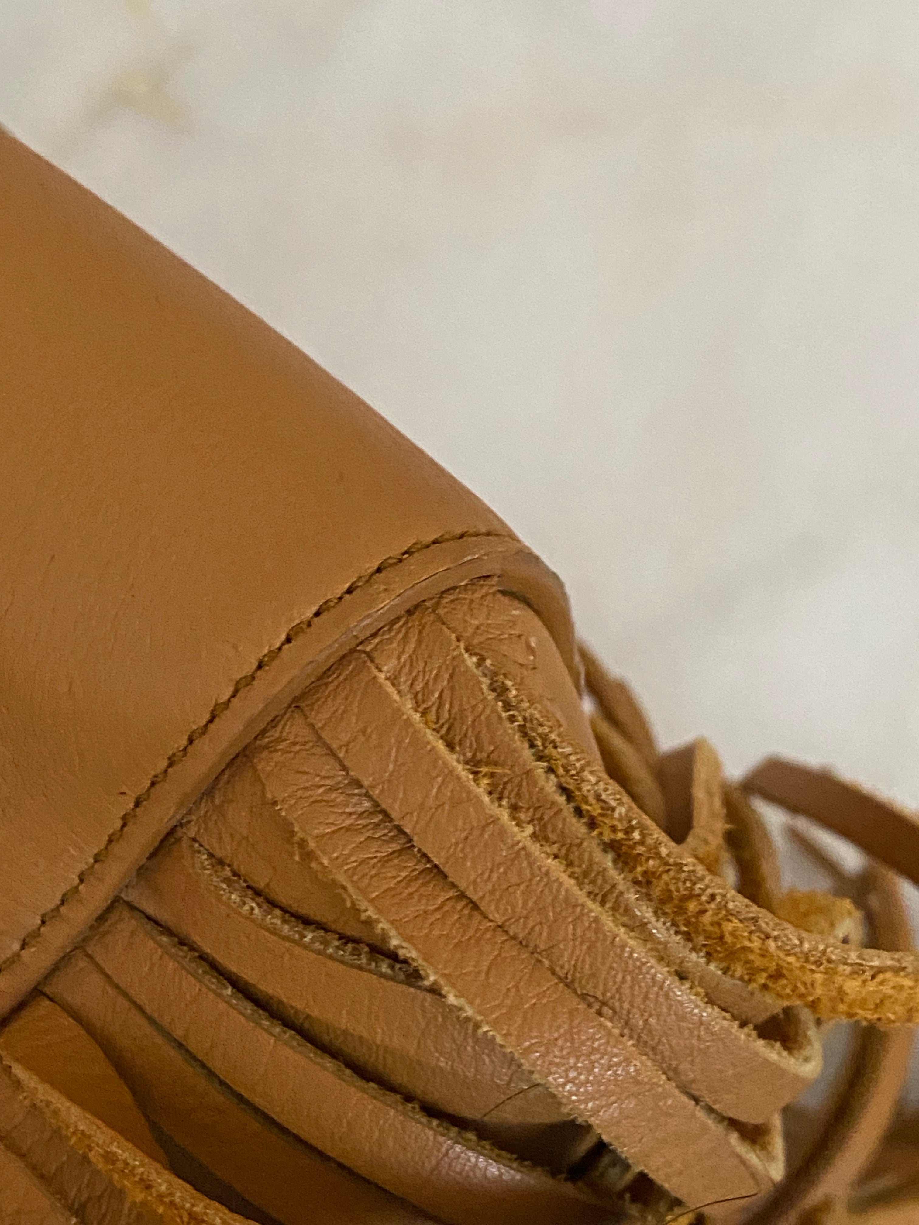 YSL Brown Fringe Rive Gauche Cabas Bag