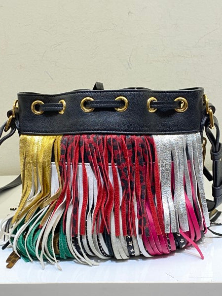 YSL Black Multicolor Emmanuelle Bucket Bag-handbag-YSL-The Closet Egypt