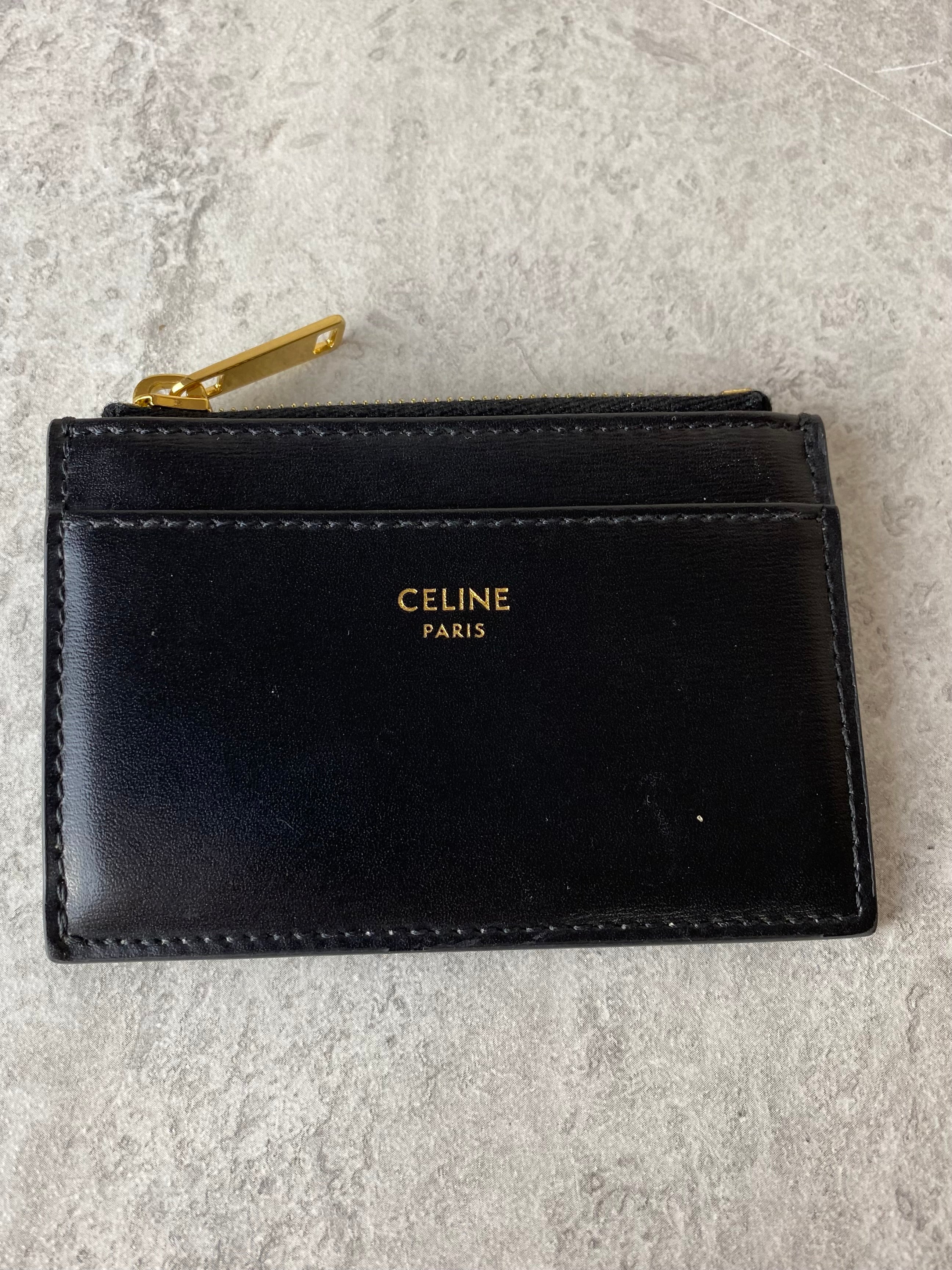 Celine Black Compact Wallet W/ Coin Triomphe-wallet-Celine-The Closet Egypt