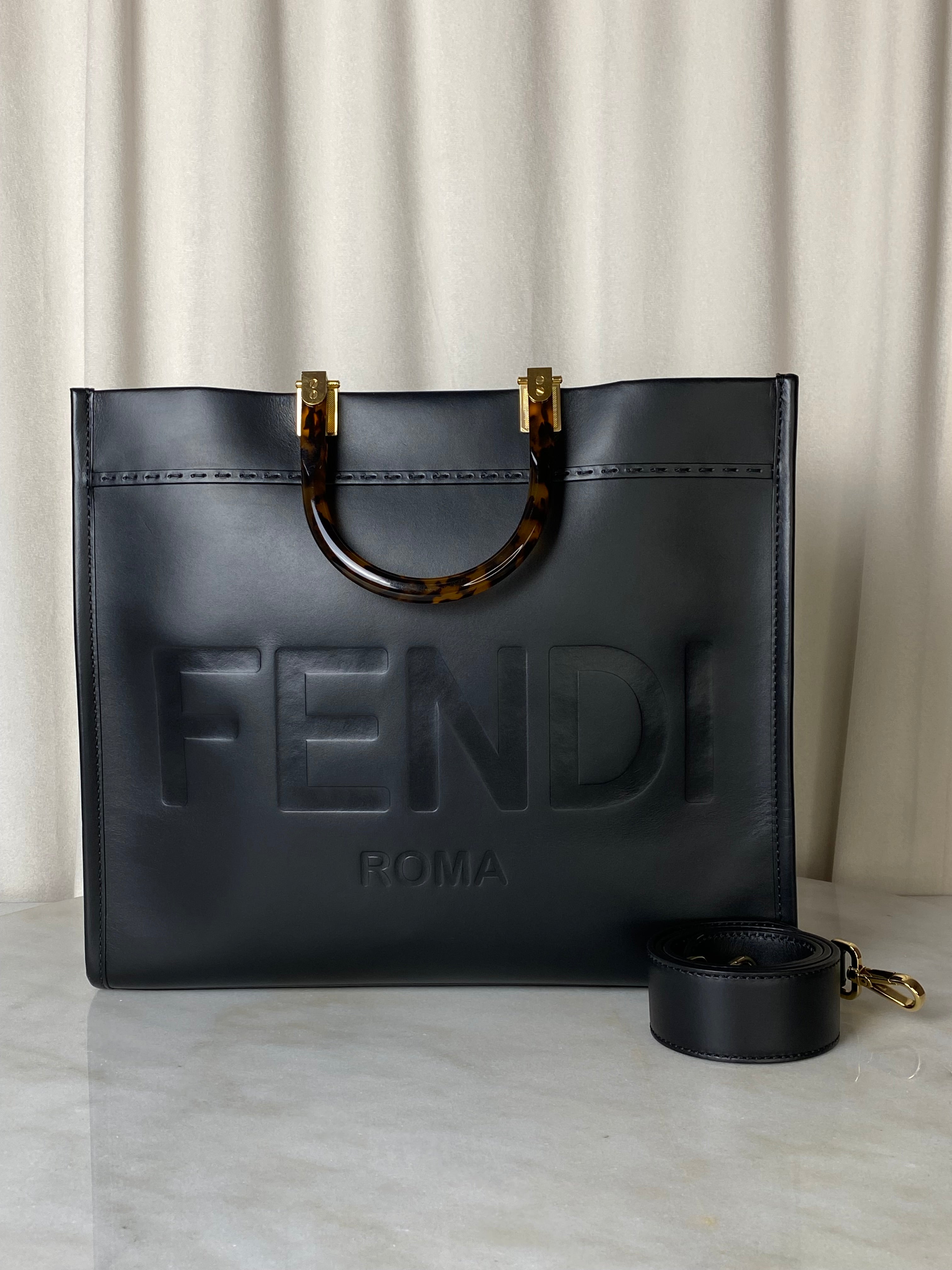 Fendi Black Sunshine Medium Bag-handbag-Fendi-The Closet Egypt