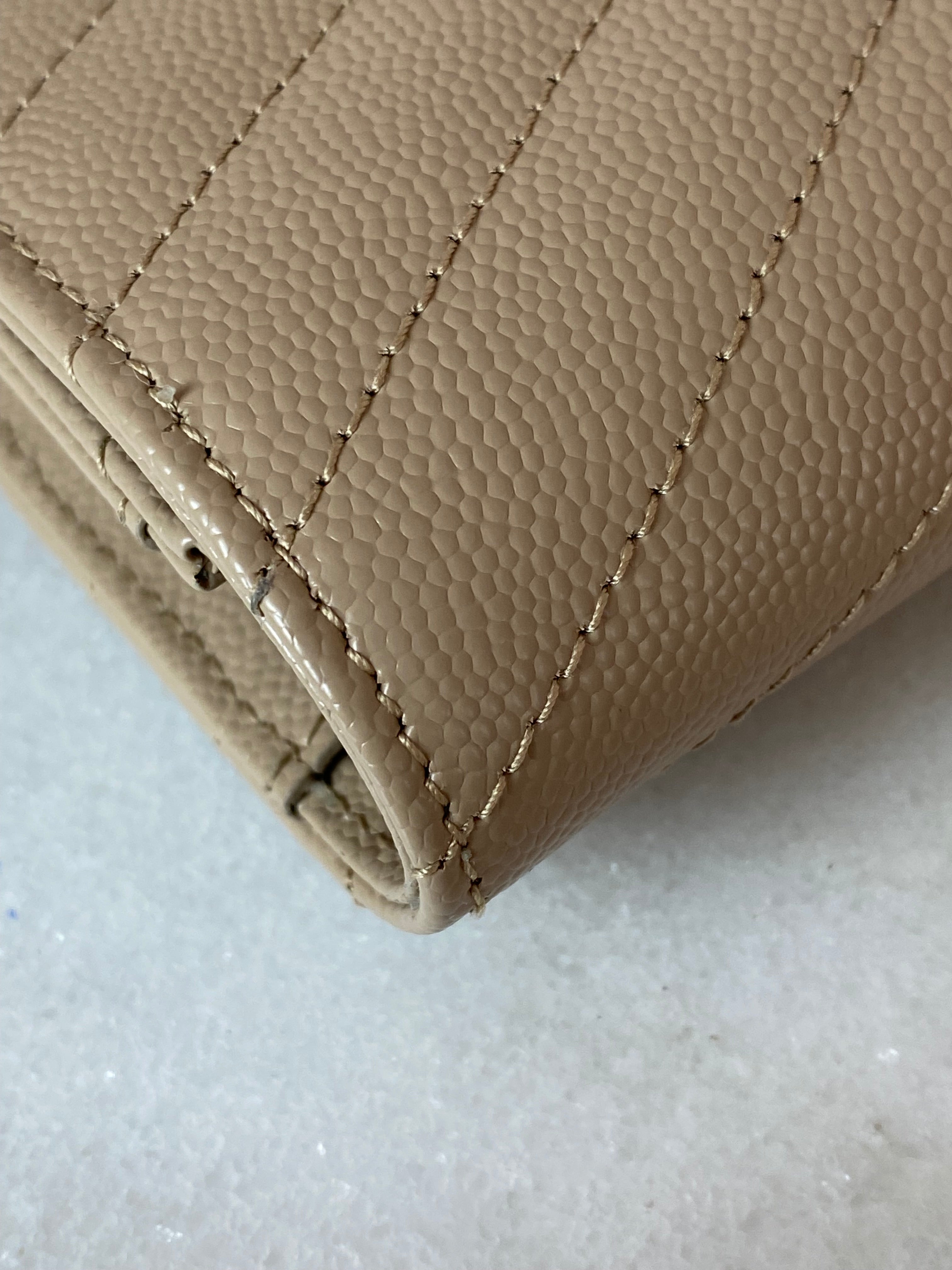 YSL Beige Cassandre Small Flap Pouch W/ Holder-Pouch-YSL-The Closet Egypt