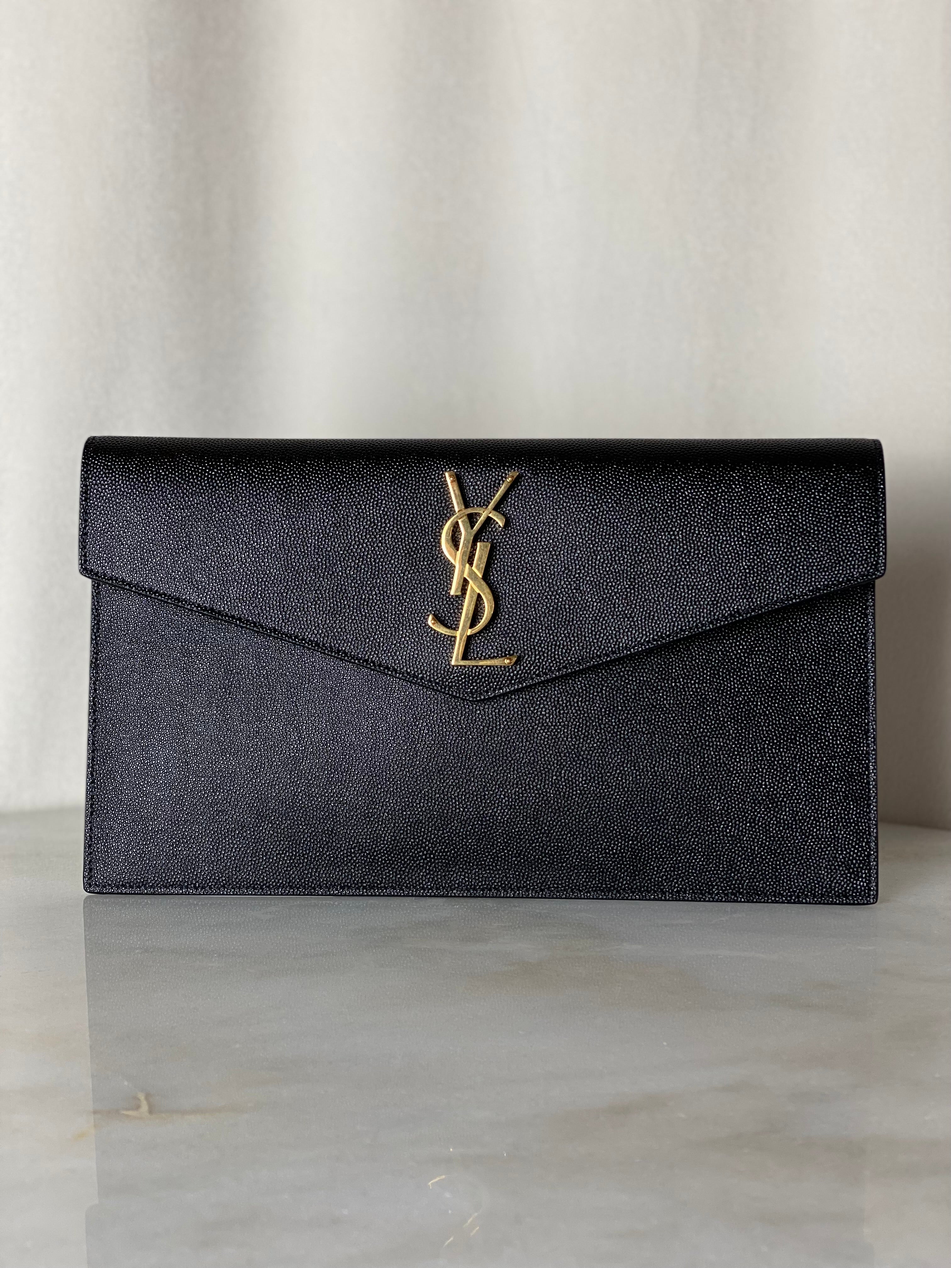 YSL Black Uptown Clutch-Clutch-YSL-The Closet Egypt