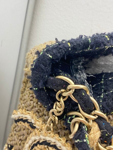 Chanel Bicolor Coco Country Seagrass Camellia Large Bag-handbag-Chanel-The Closet Egypt