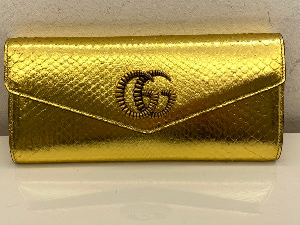 Gucci Gold Snakeskin GG Broadway Clutch-Clutch-Gucci-The Closet Egypt