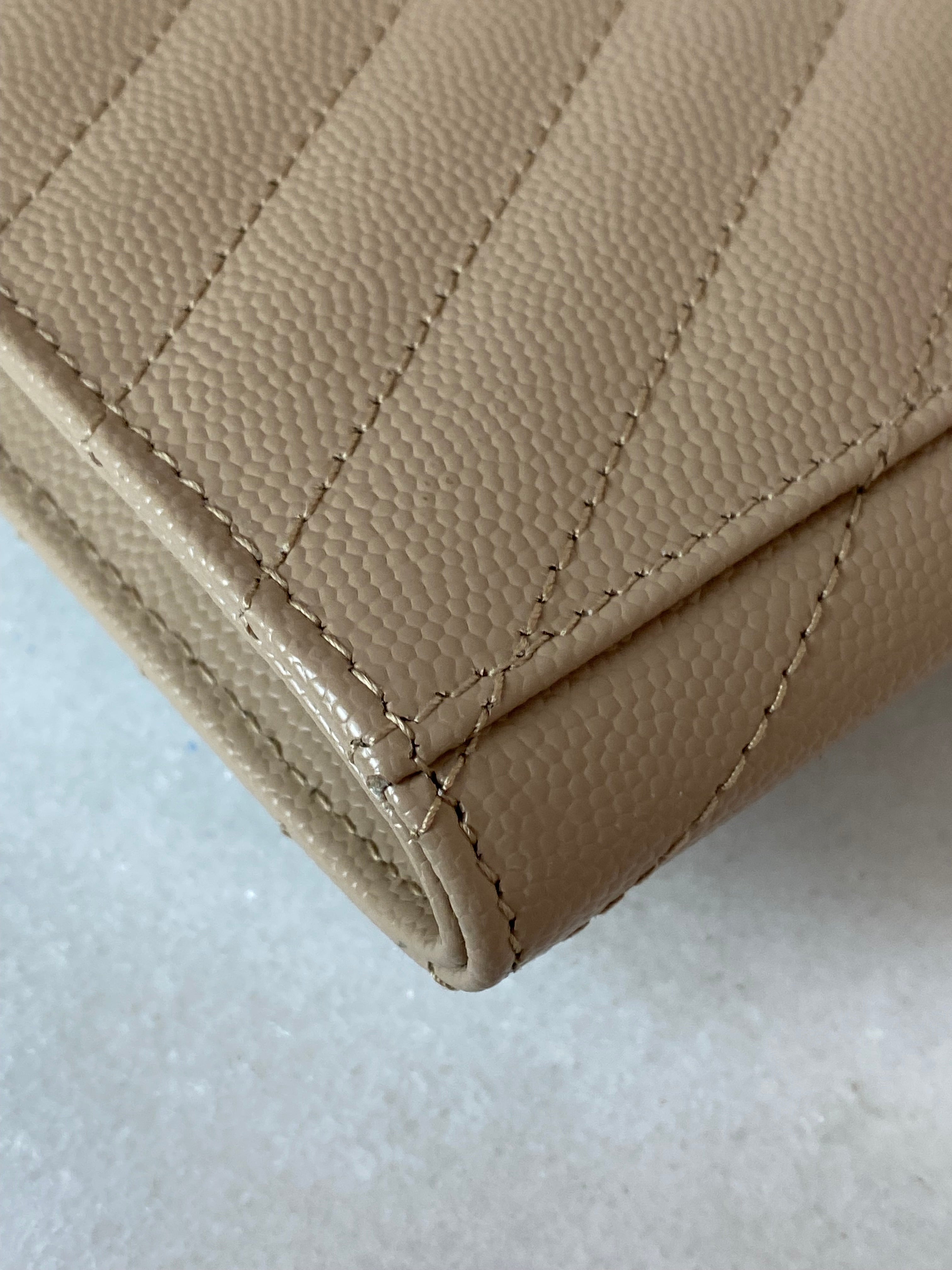 YSL Beige Cassandre Small Flap Pouch W/ Holder-Pouch-YSL-The Closet Egypt