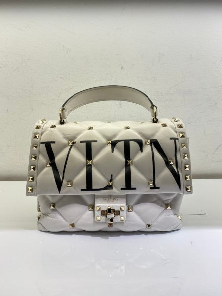 Valentino White VLTN Spike Rockstud Bag-handbag-Valentino-The Closet Egypt