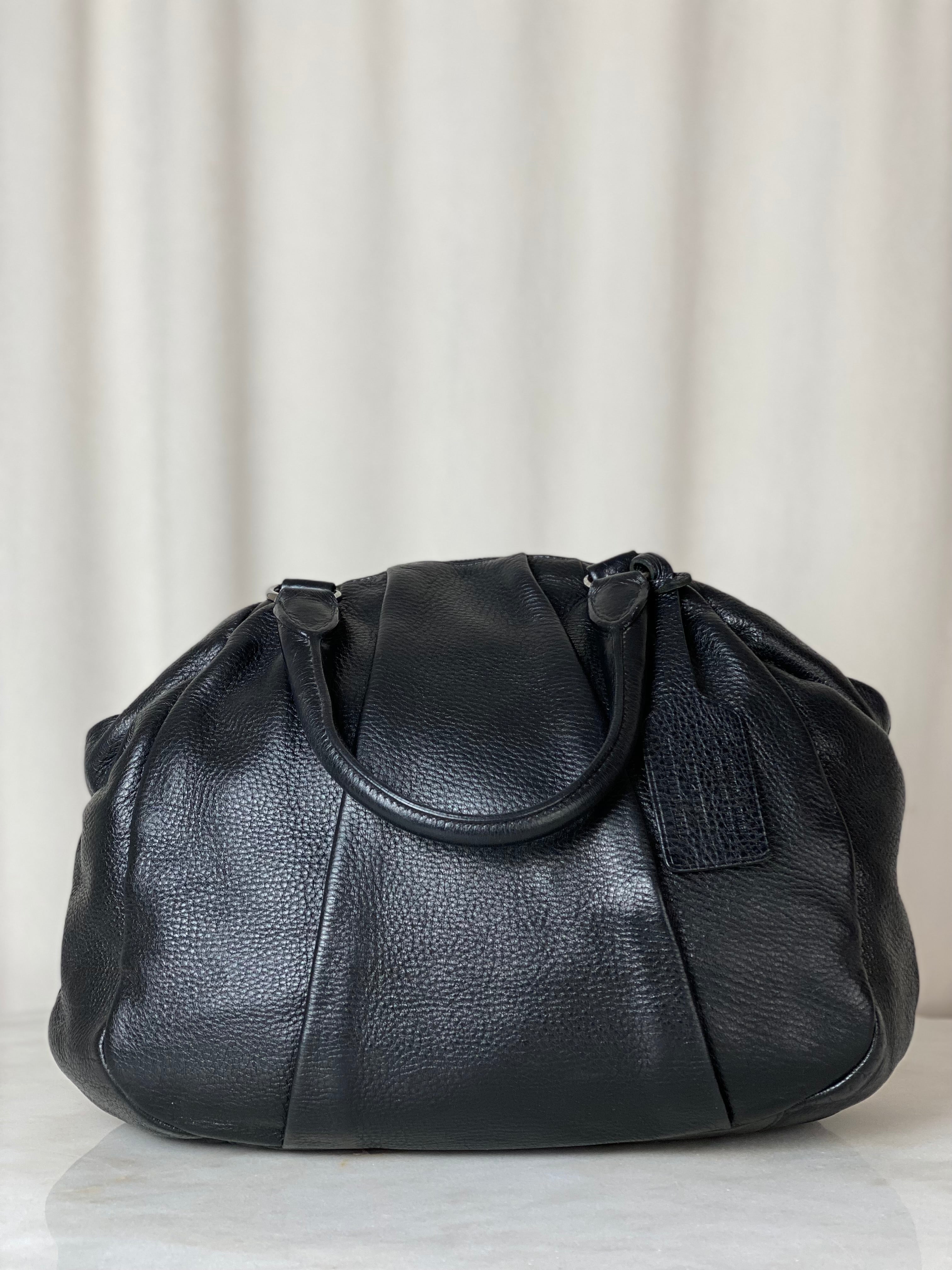 Prada Black Deerskin Cervo Antik Bowler Bag