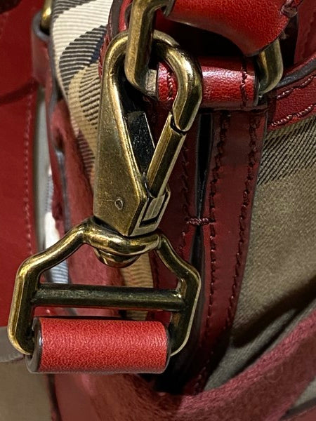 Burberry Burgundy House Check Parsons Hobo Bag-handbag-Burberry-The Closet Egypt