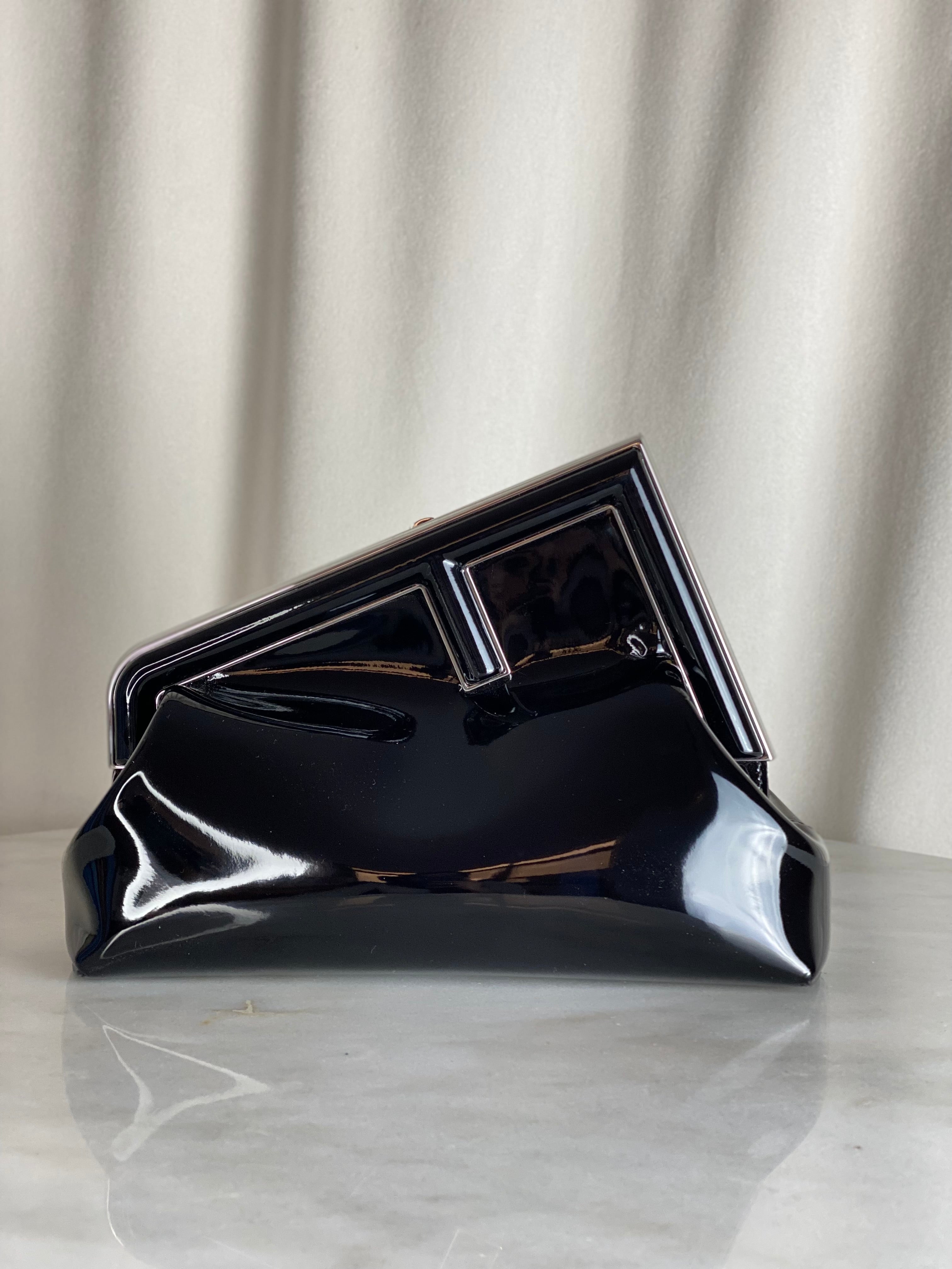 Fendi Black FF Vernis Midi First FF Clutch Bag-Clutch Bag-Fendi-The Closet Egypt