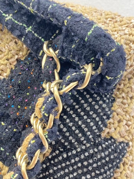 Chanel Bicolor Coco Country Seagrass Camellia Large Bag-handbag-Chanel-The Closet Egypt