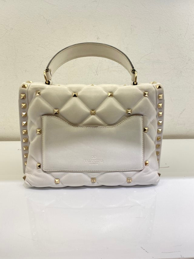 Valentino White VLTN Spike Rockstud Bag-handbag-Valentino-The Closet Egypt