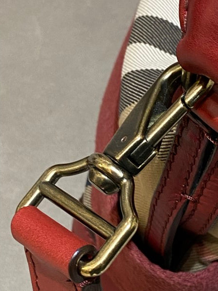 Burberry Burgundy House Check Parsons Hobo Bag-handbag-Burberry-The Closet Egypt
