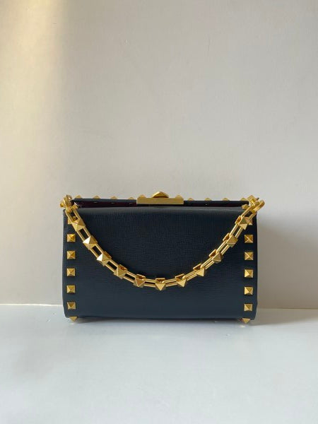 Valentino Black Rockstud Alcove Box Bag-handbag-Valentino-The Closet Egypt