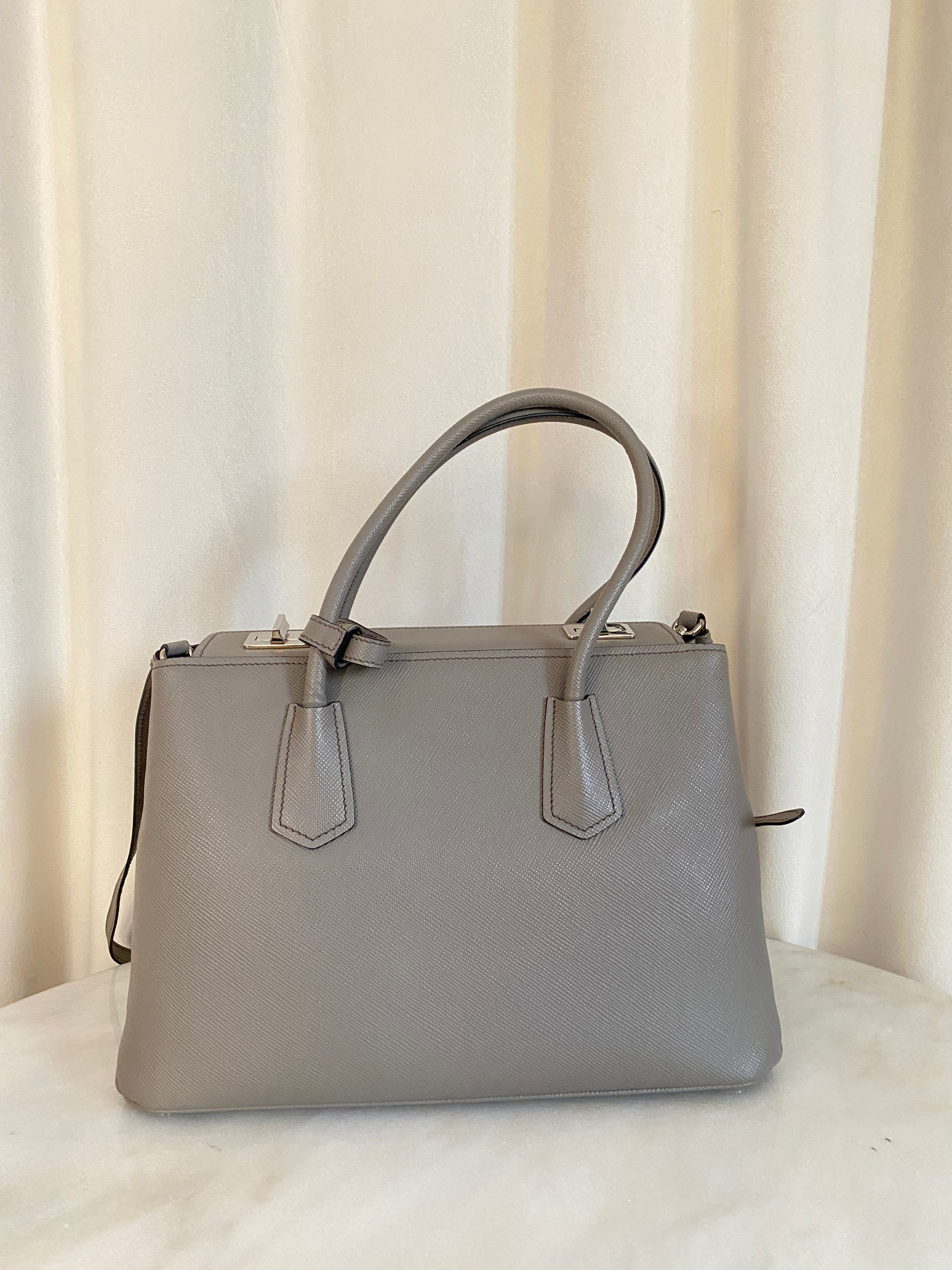 Prada Grey Twin Tote Bag-handbag-Prada-The Closet Egypt