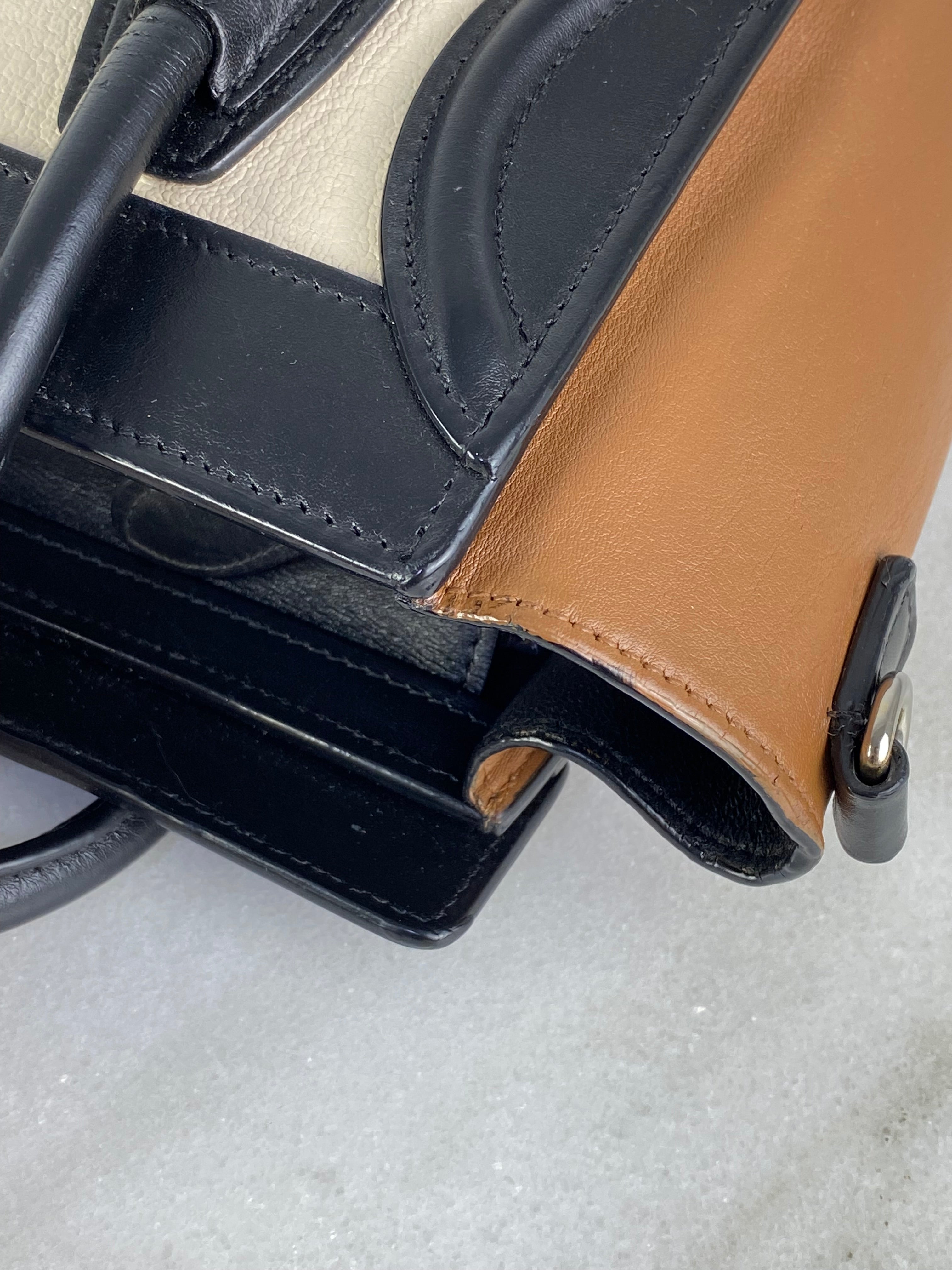 Celine Tricolor Nano Luggage Tote Bag
