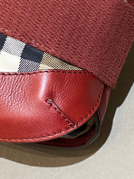 Burberry Burgundy House Check Parsons Hobo Bag-handbag-Burberry-The Closet Egypt