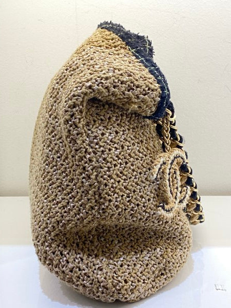 Chanel Bicolor Coco Country Seagrass Camellia Large Bag-handbag-Chanel-The Closet Egypt