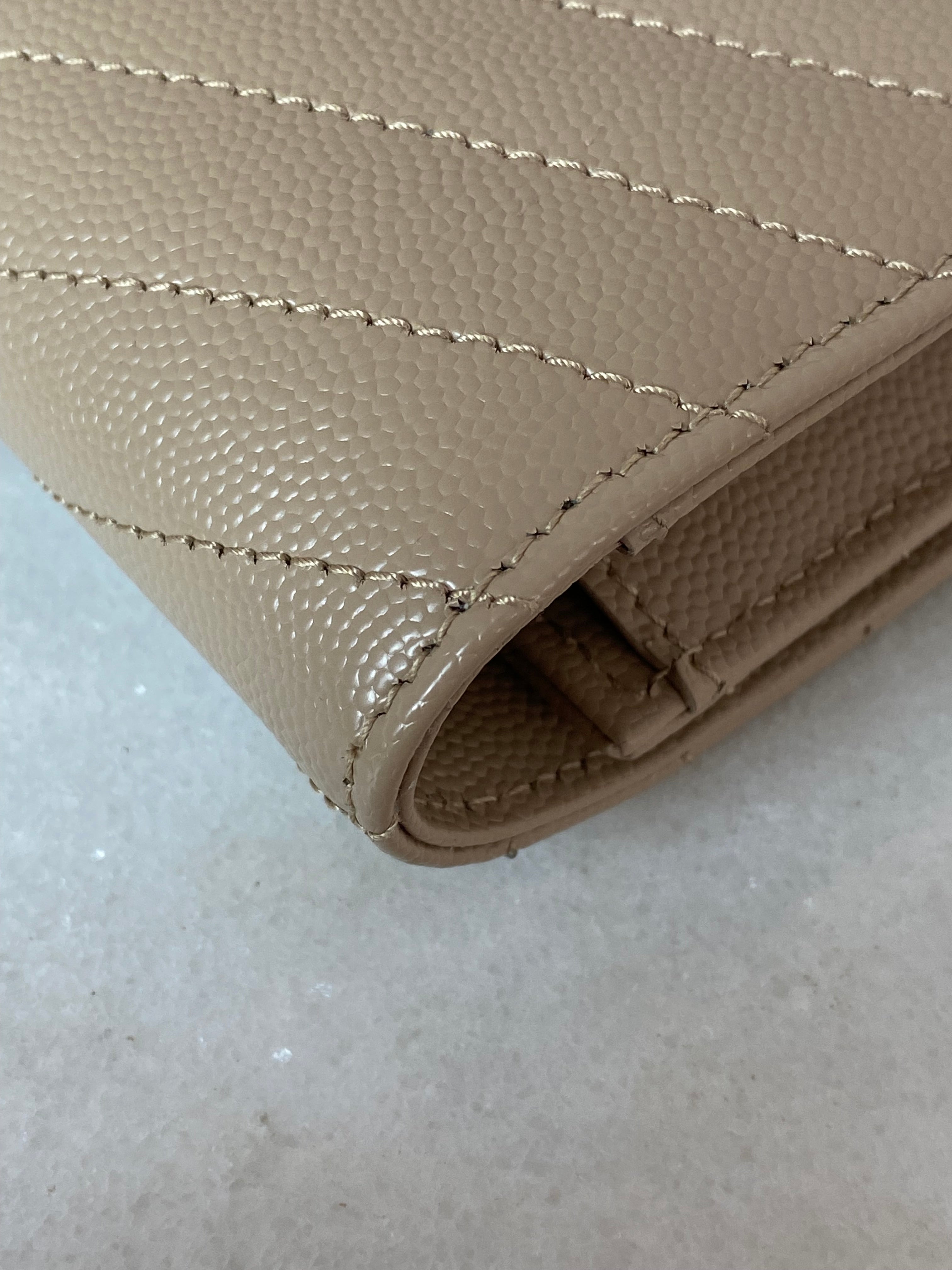 YSL Beige Cassandre Small Flap Pouch W/ Holder-Pouch-YSL-The Closet Egypt