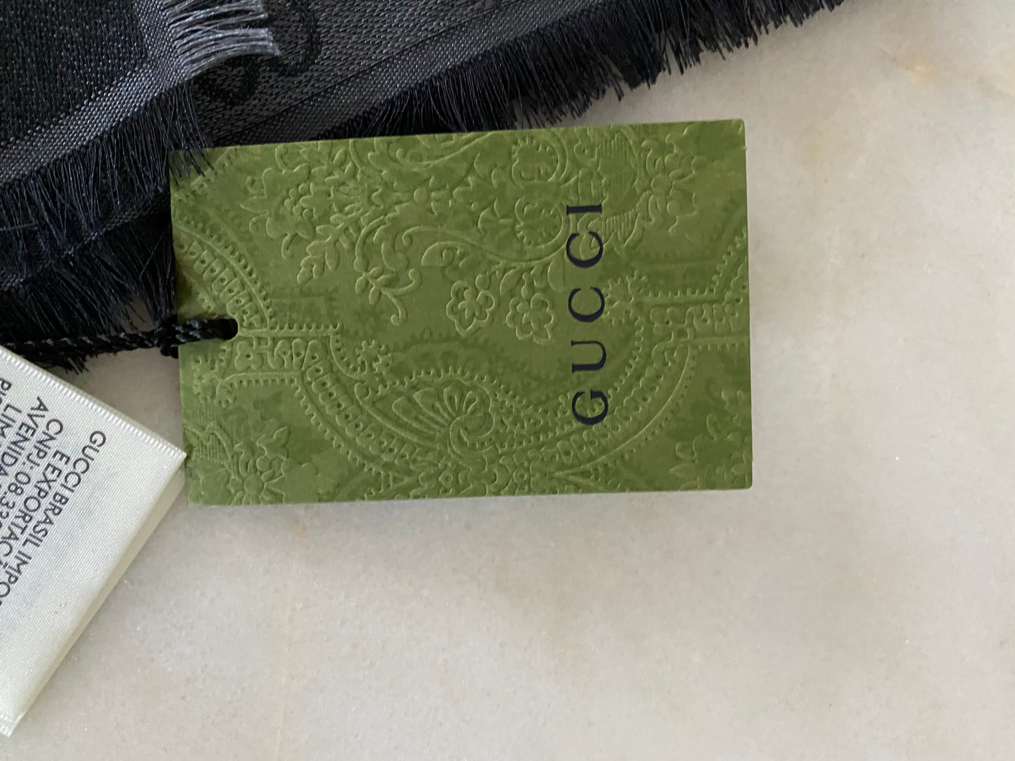 Gucci Dark Grey GG Scarf-Scarf-Gucci-The Closet Egypt