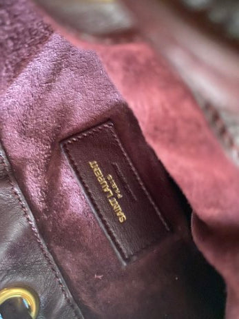 YSL Burgundy Emmanuelle Fringed Hand Bag-handbag-YSL-The Closet Egypt