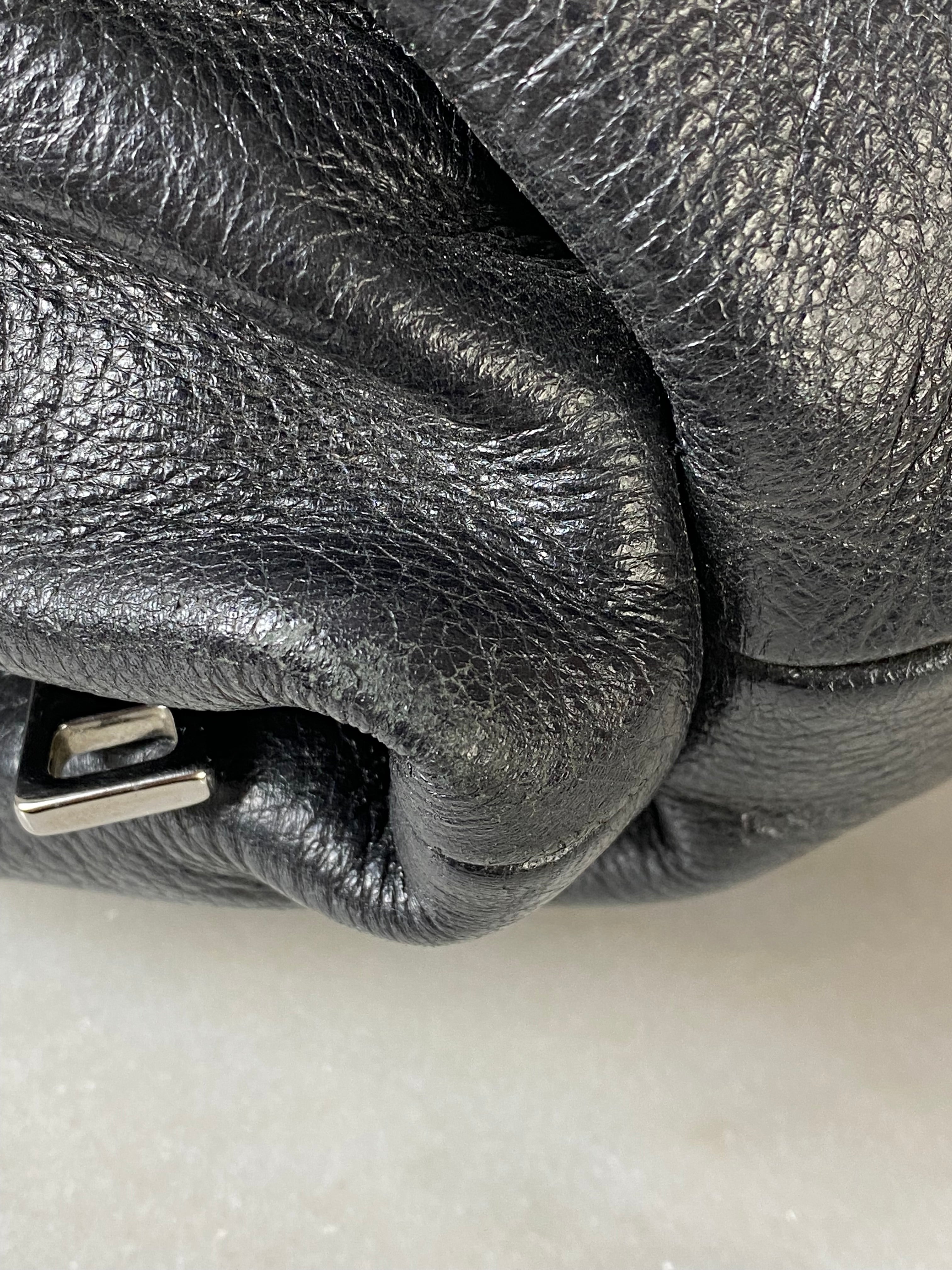 Prada Black Deerskin Cervo Antik Bowler Bag