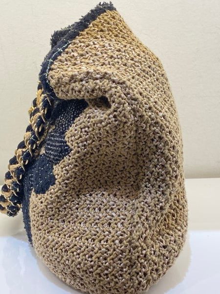 Chanel Bicolor Coco Country Seagrass Camellia Large Bag-handbag-Chanel-The Closet Egypt